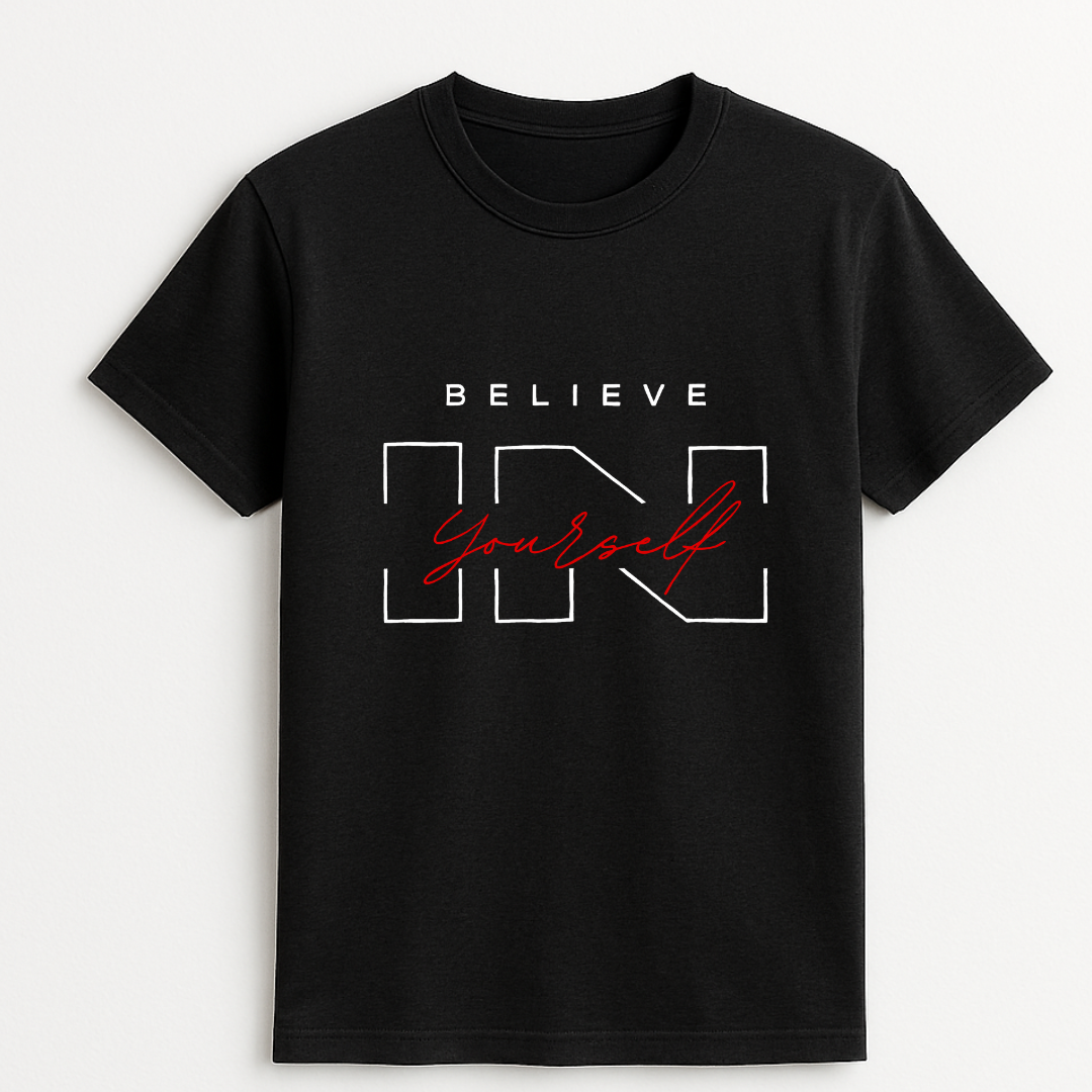 Beleive in yourself Black Tshirt for Men