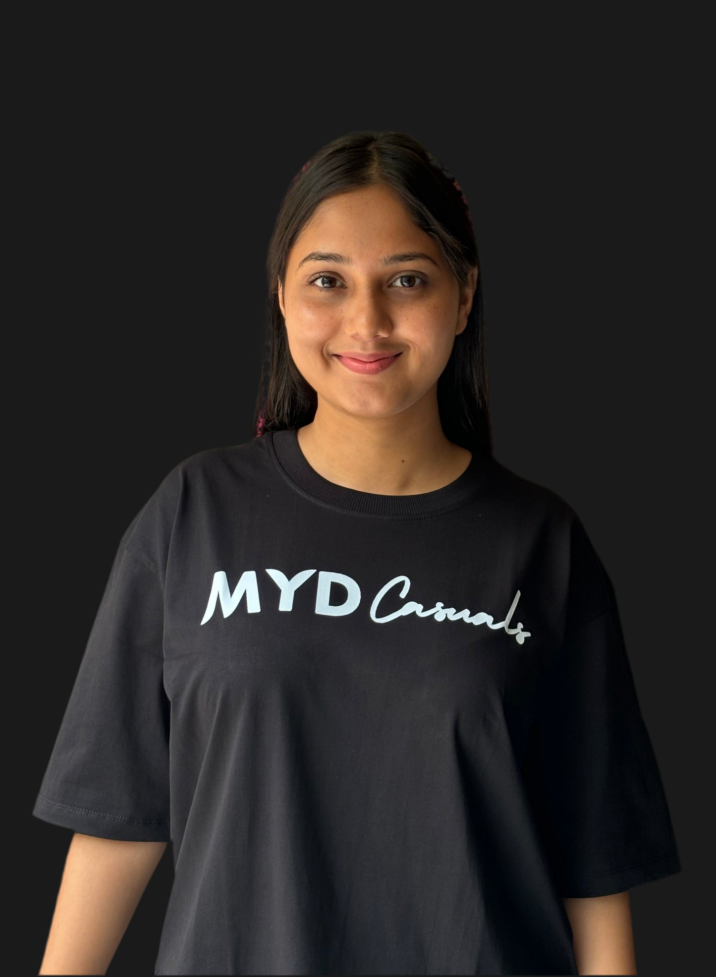 MYD CASUALS Black oversized tshirts for women