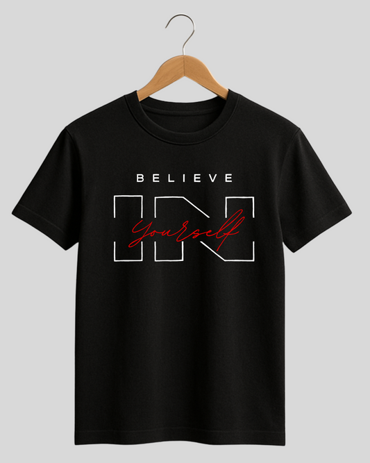 Beleive in yourself Black Tshirt for Men